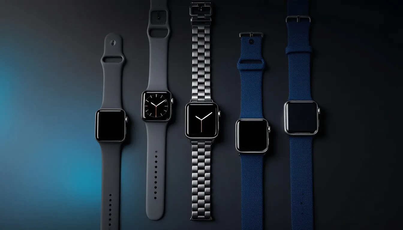 A selection of different Apple Watch models to consider for purchase.