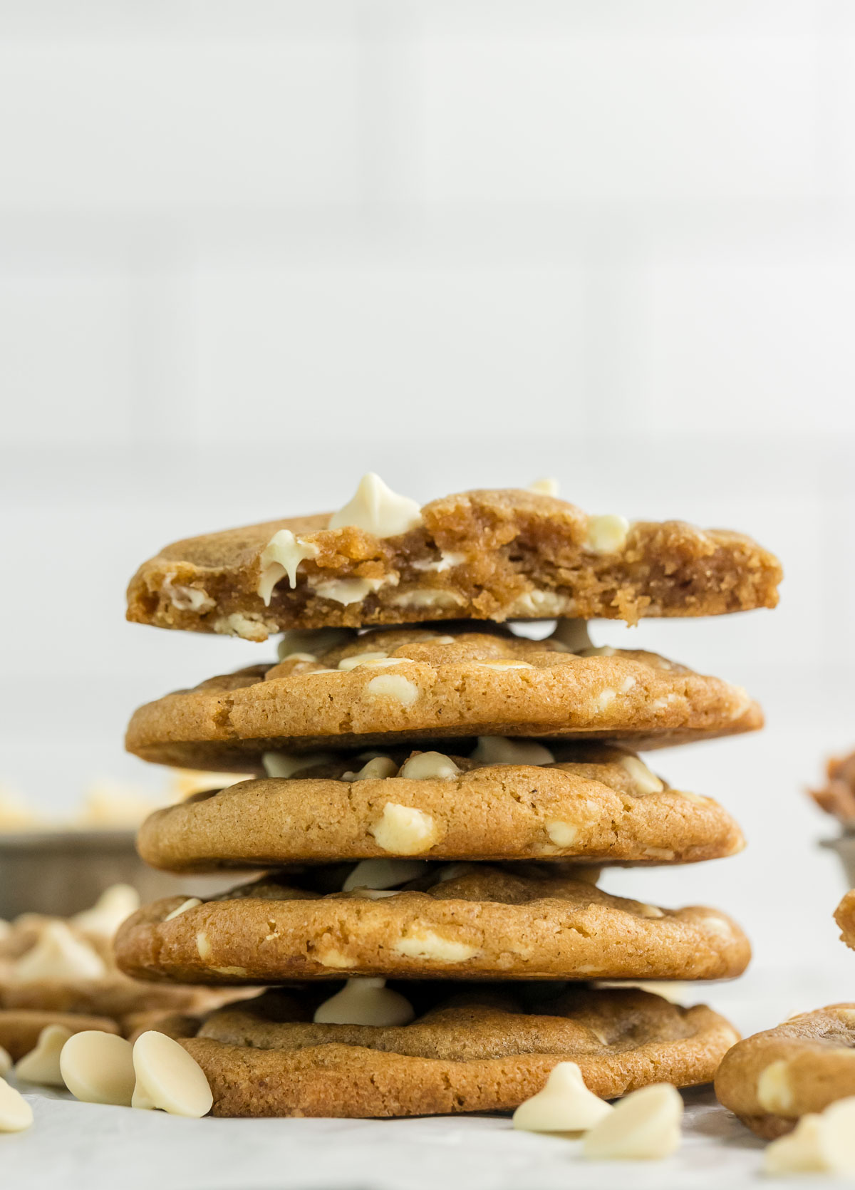 five biscoff cookies stacked on top of each other