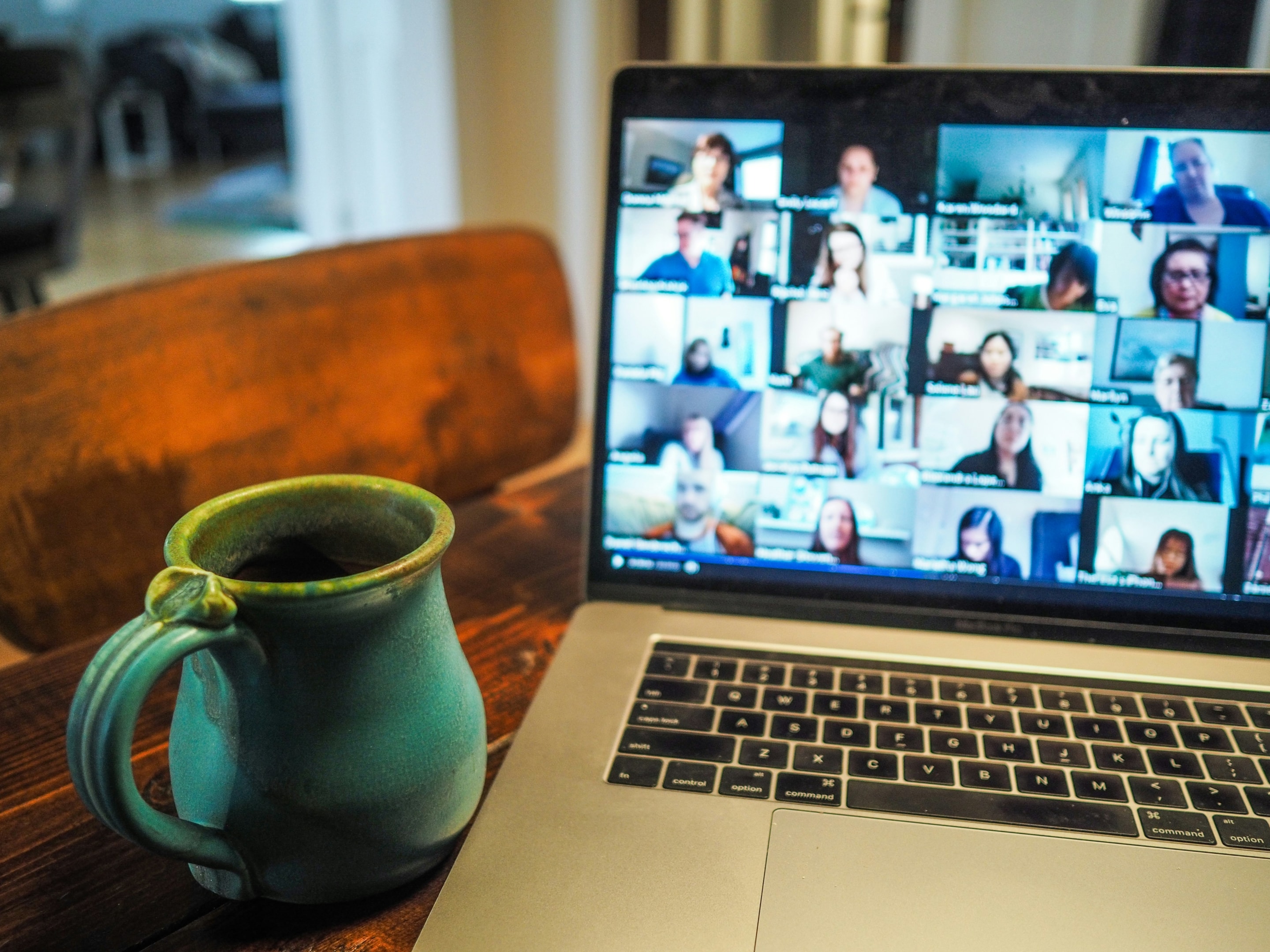 Online meetup for real estate group takes place over zoom.