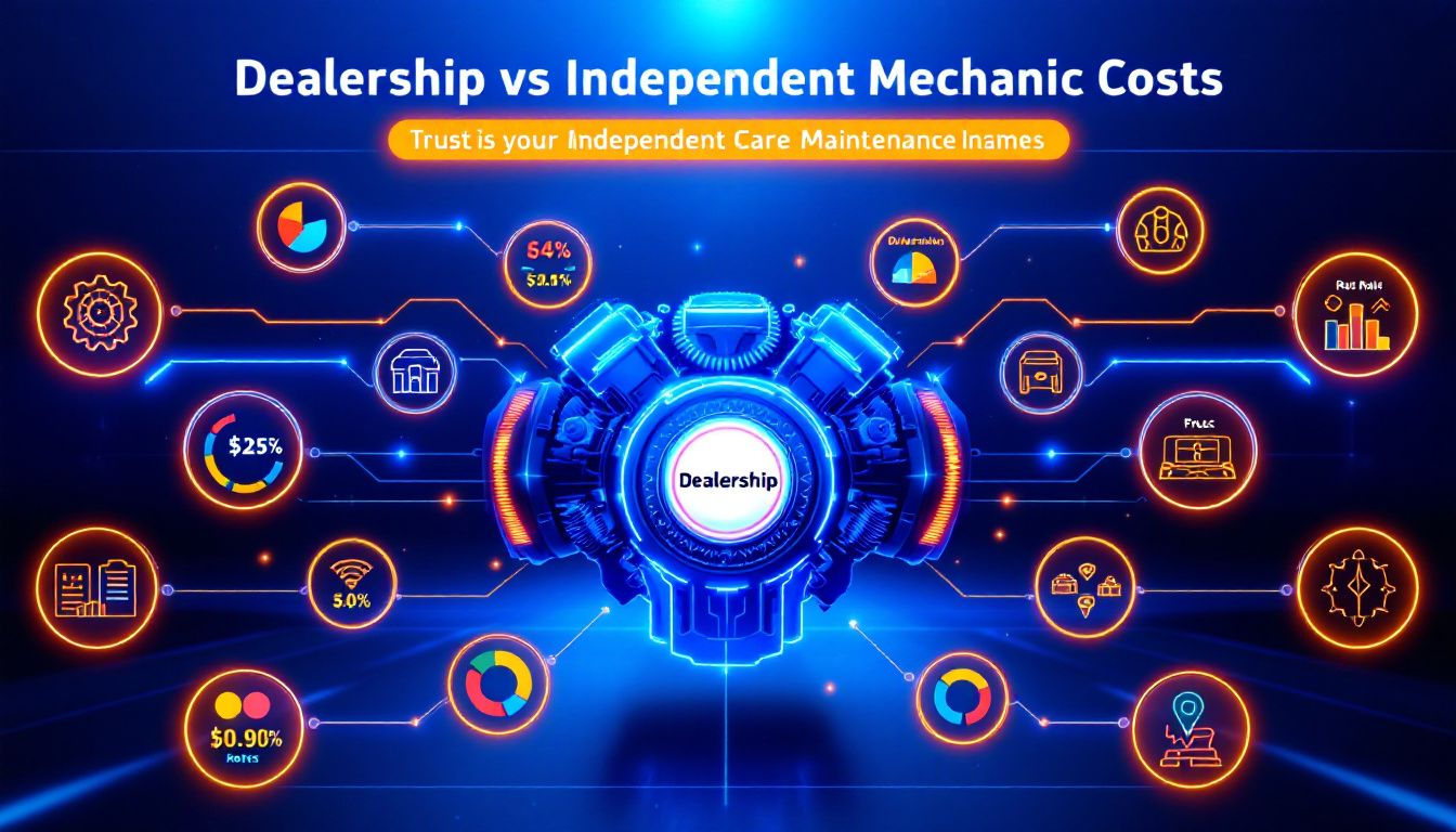 Comparison between dealership and independent mechanic costs.