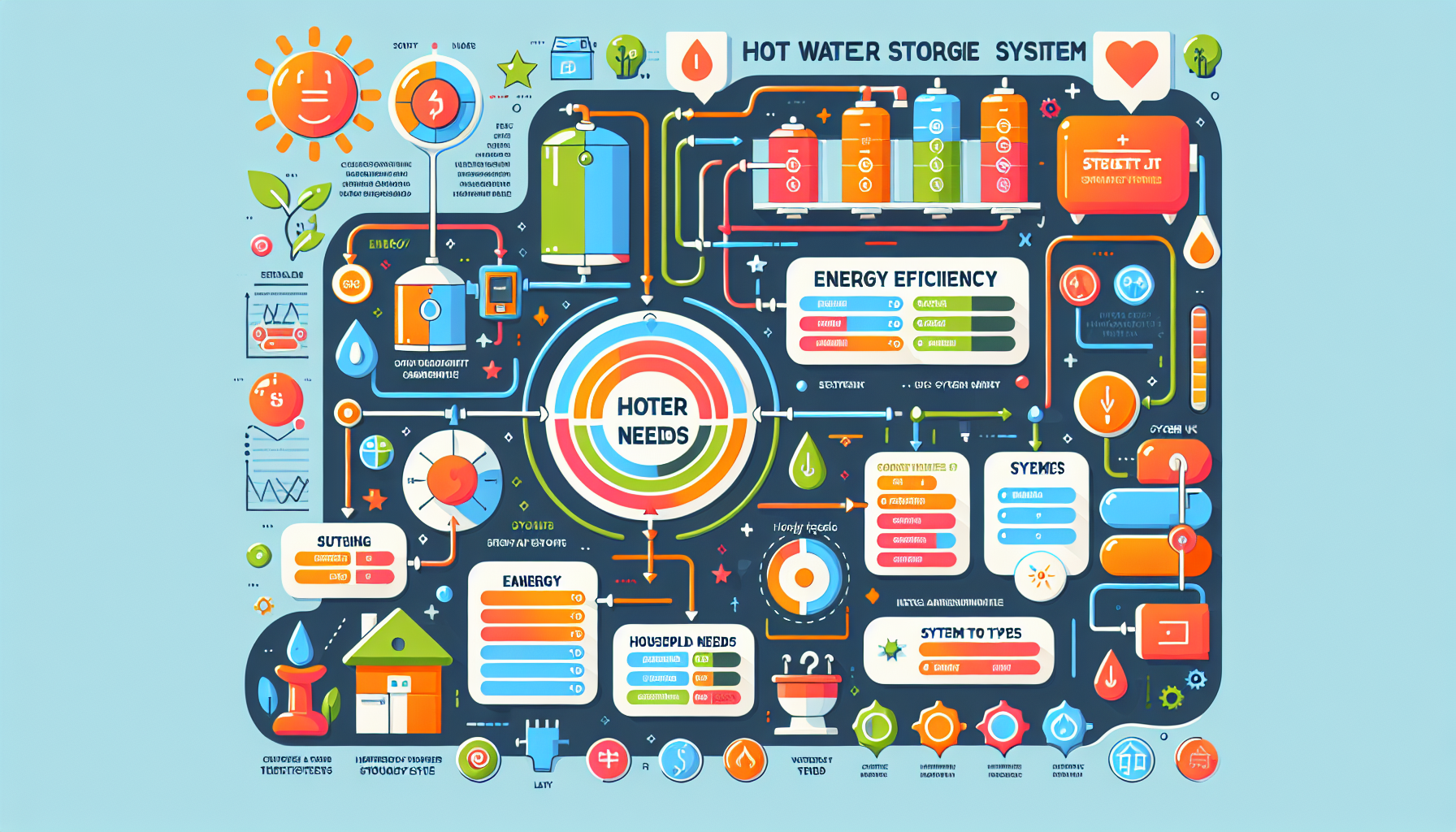 Diagram illustrating how to choose the right hot water storage system.