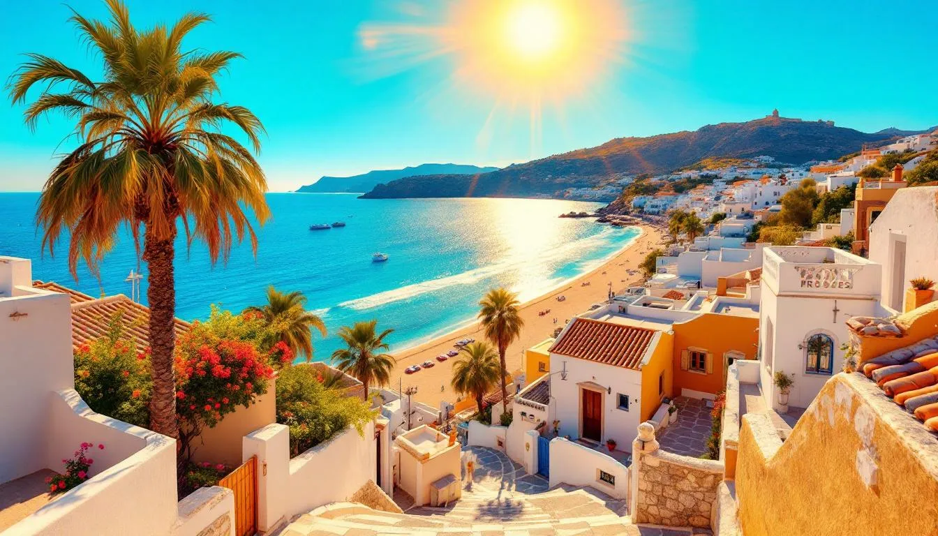 Malownicze widoki miasta Rodos z widokiem na morze Egejskie.