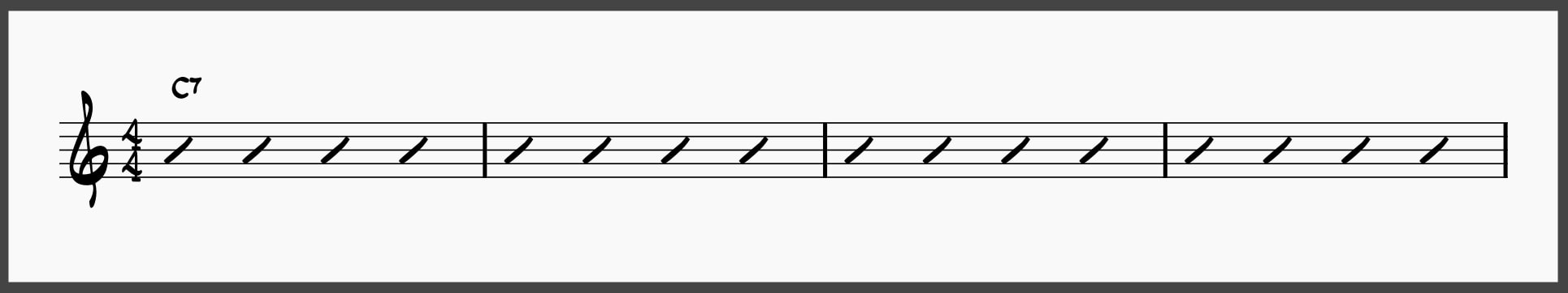 Ultimate Jazz Comping 101: Learn To Comp Like A Jazz Pro 18 Four measures of C7