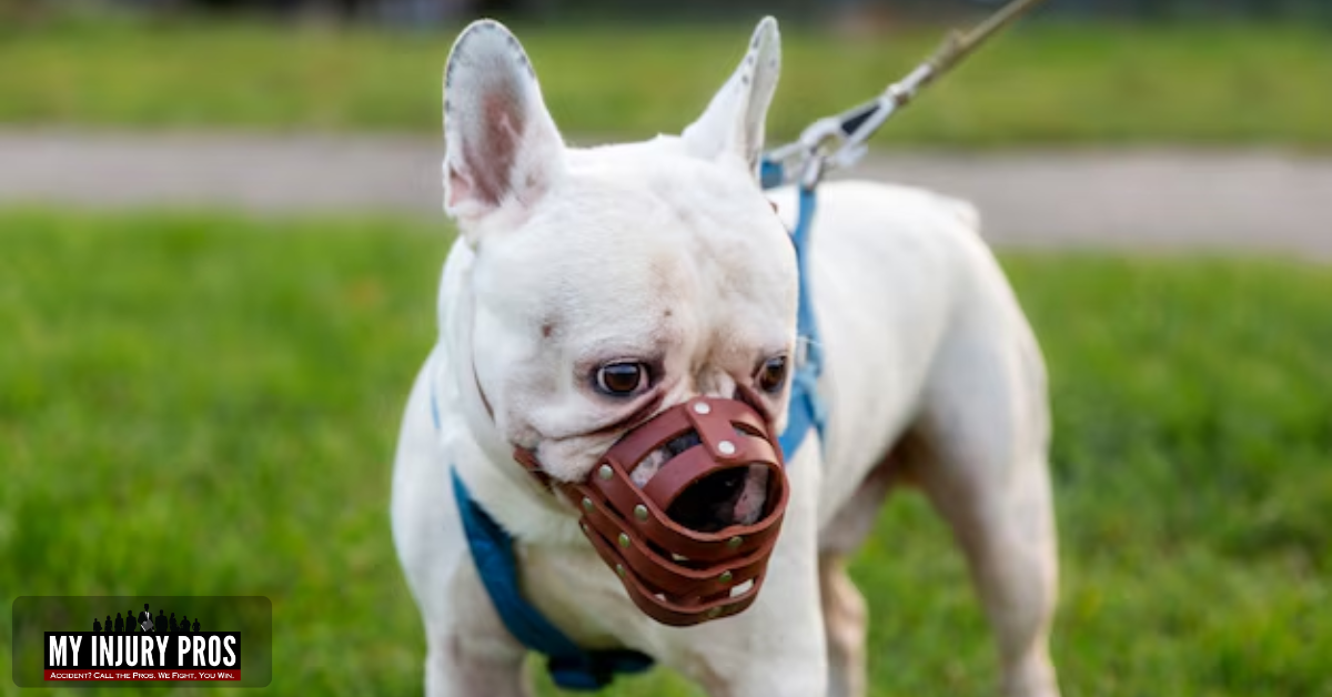 Perro con bozal por ser agresivo