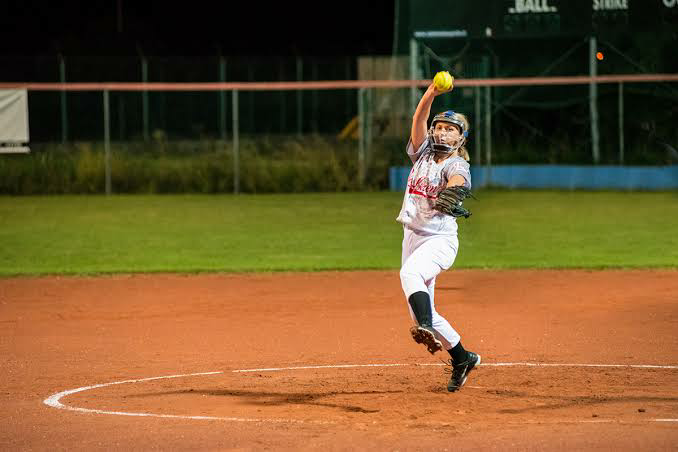 Pitcher delivers the ball