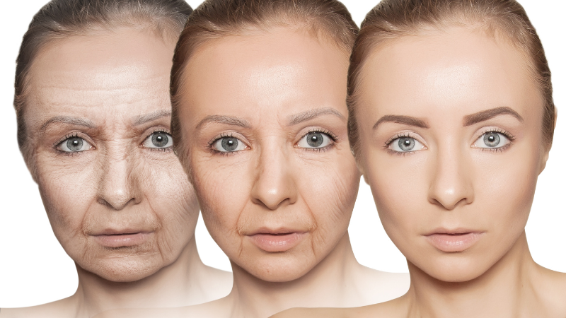 Eine grafische Darstellung der Anti-Aging-Effekte von NMN.