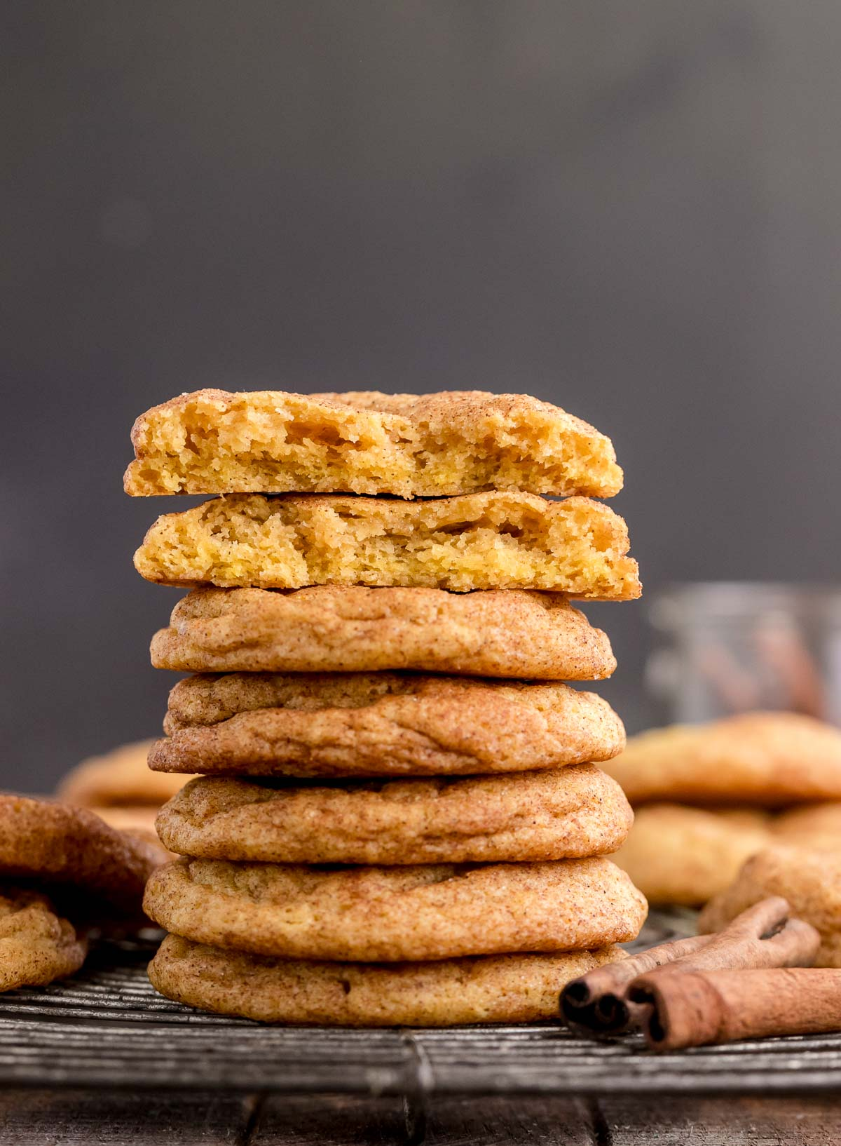 stack of pumpkin snickerdoodles