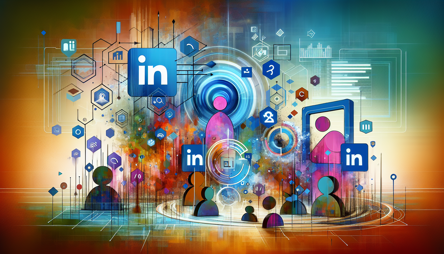 An illustration of a LinkedIn ad campaign targeting specific audiences.