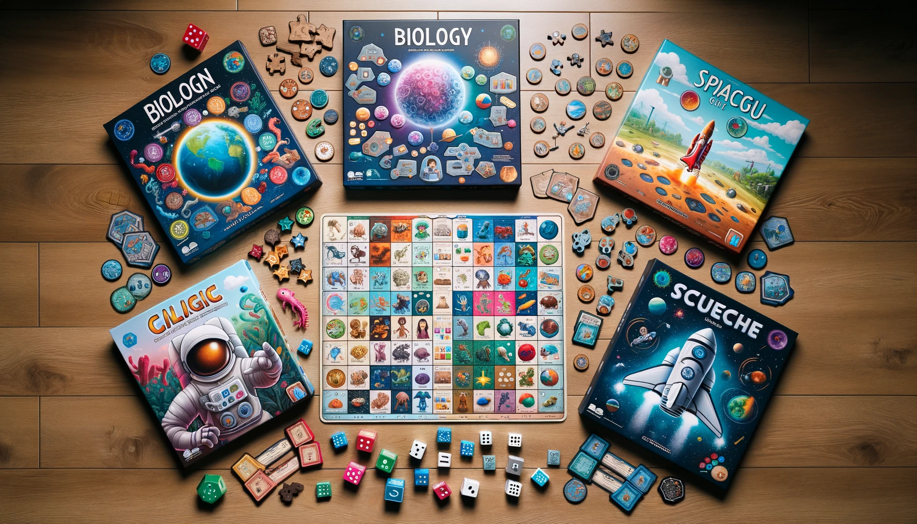 A selection of educational board games for kids