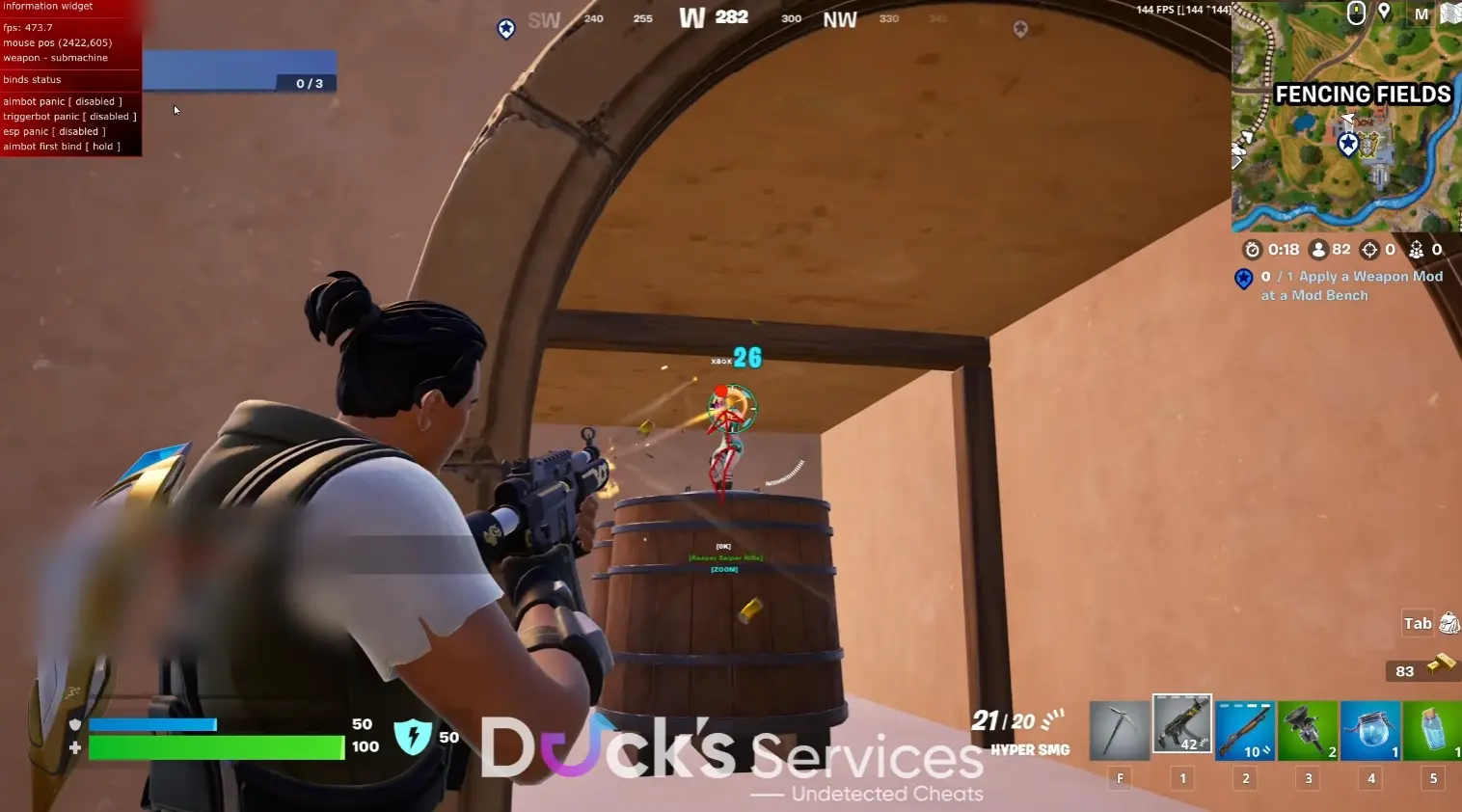 Visual representation of Fortnite Wallhack