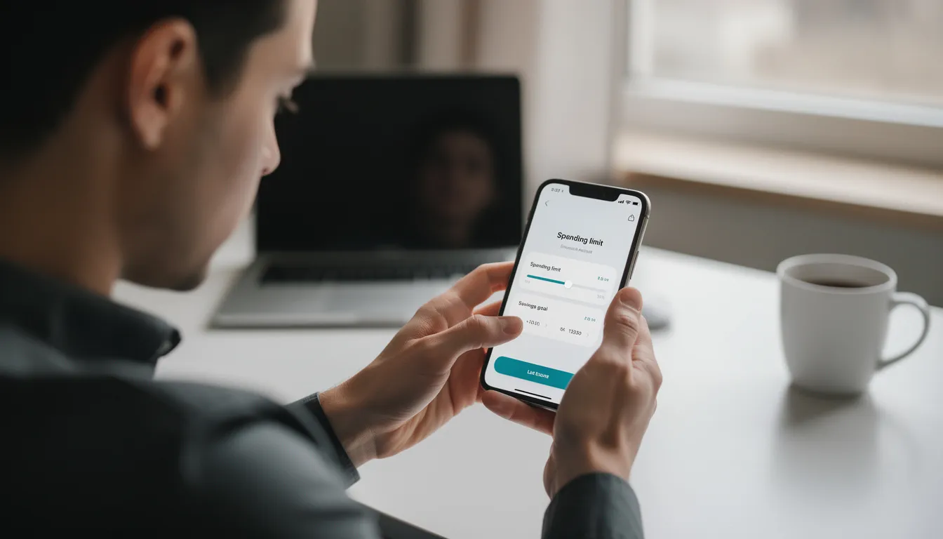 A person is intently using a smartphone, displaying a calm and focused expression as they set account limits for responsible gambling. This scene highlights the importance of managing one's own funds while enjoying online casino games and taking advantage of deposit bonus offers.