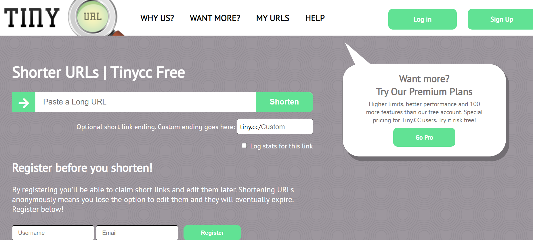 Tiny.CC shortened URL service