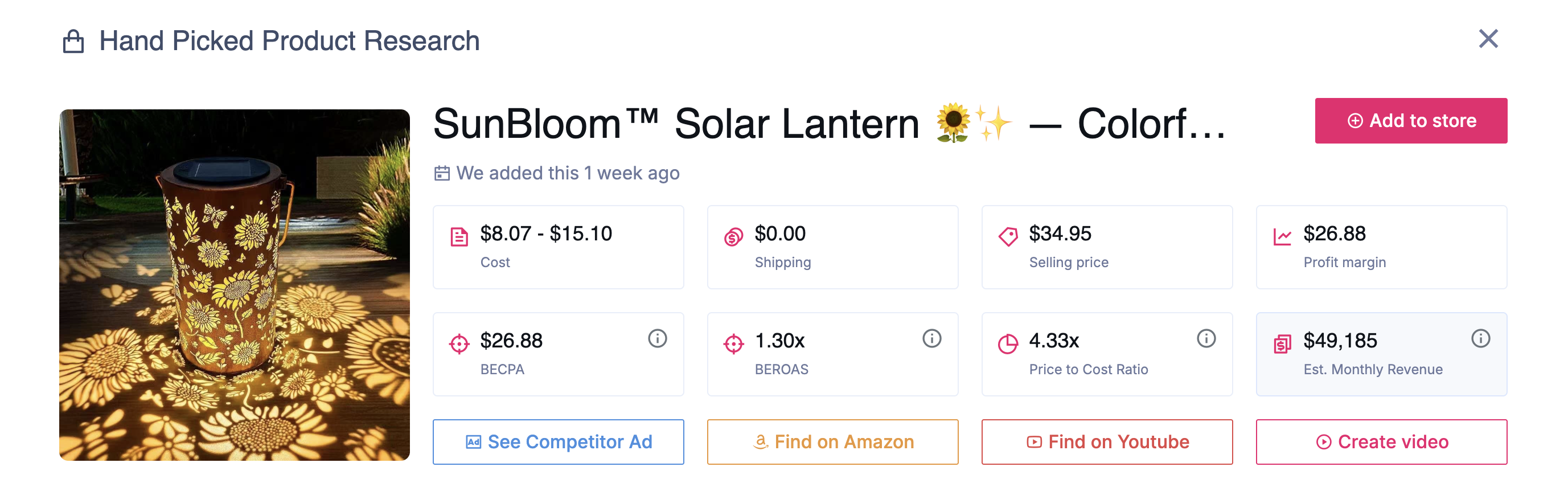 SunBloom Solar Lantern