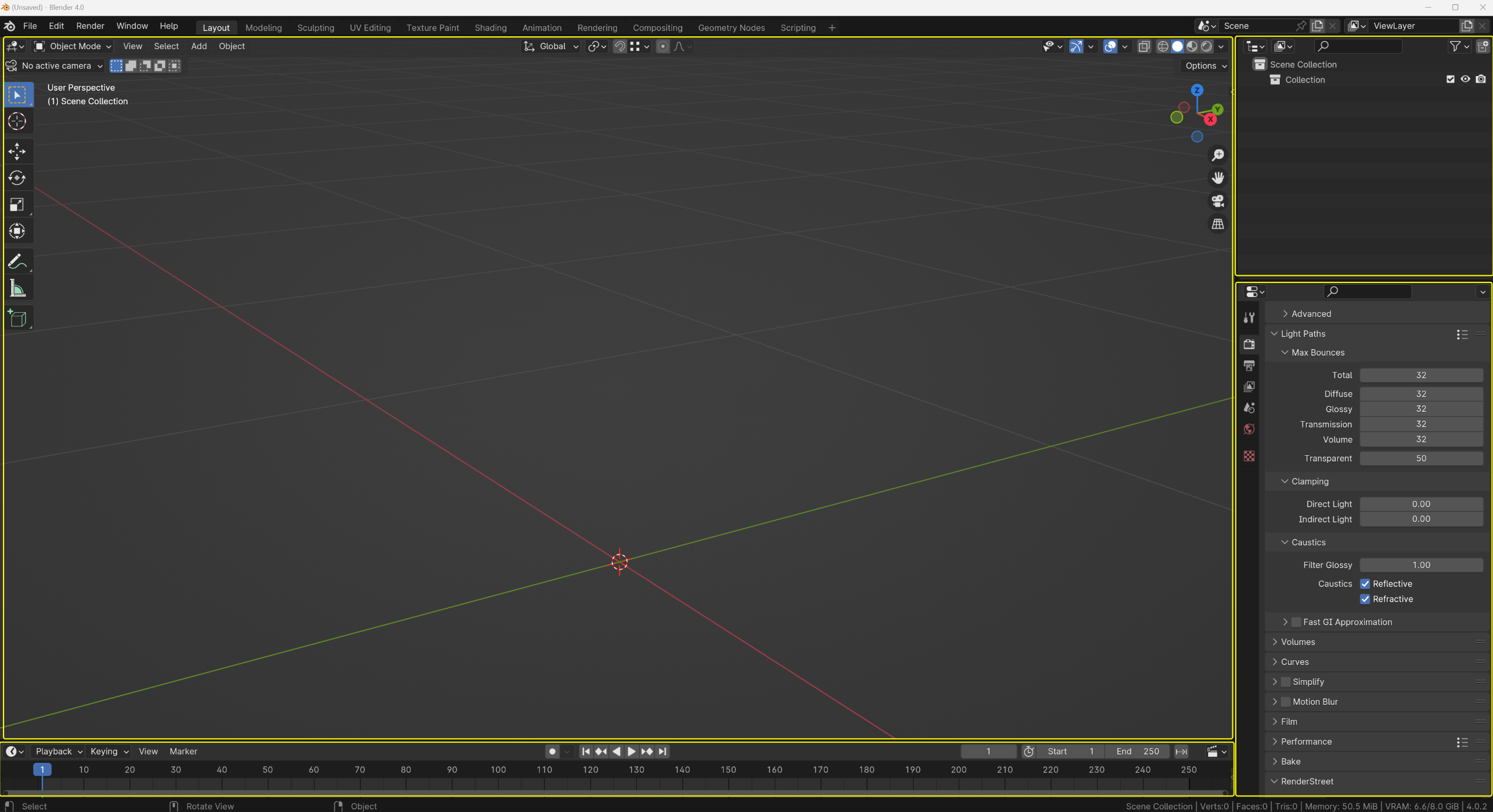 A screenshot showing the layout of the areas inside of Blender