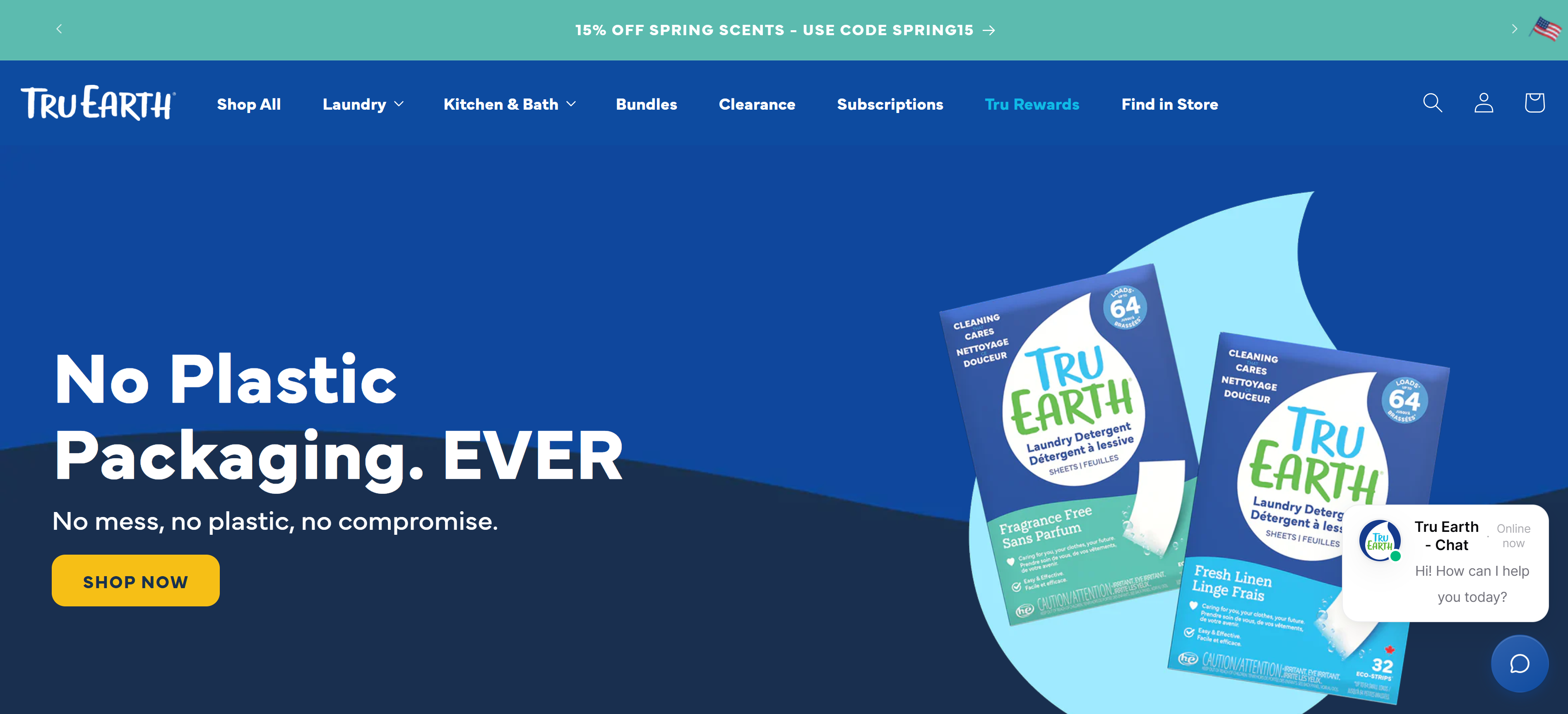 tru earth landing page screenshot