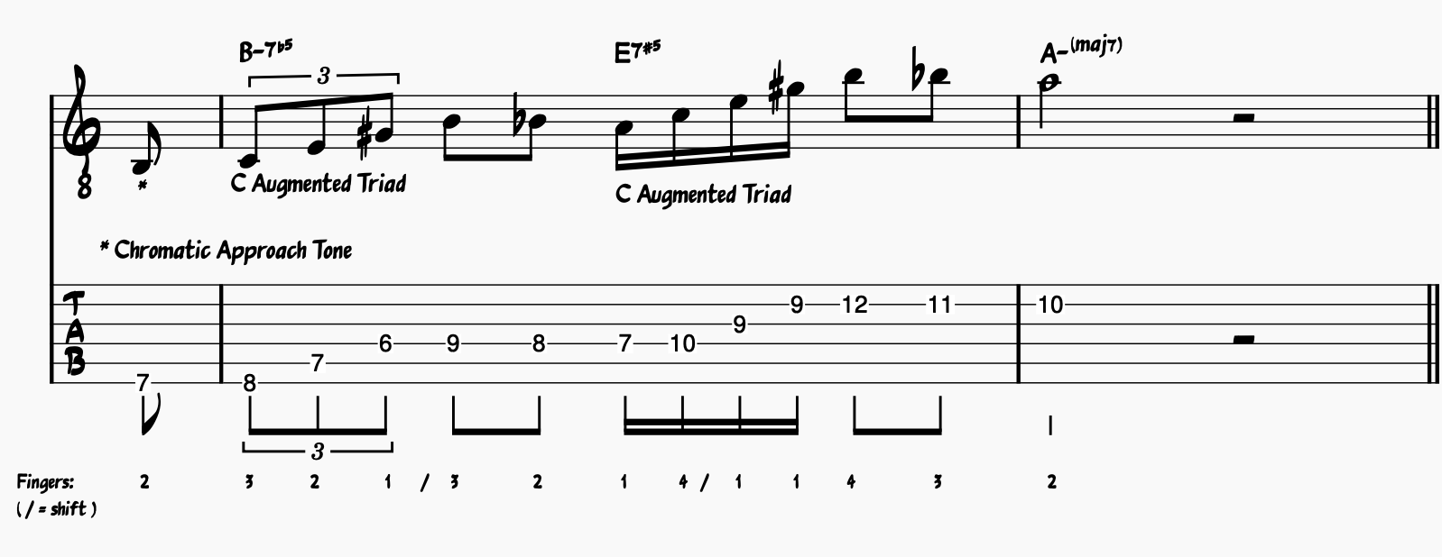 Lick 8: Augmented Triad Sweeps variation