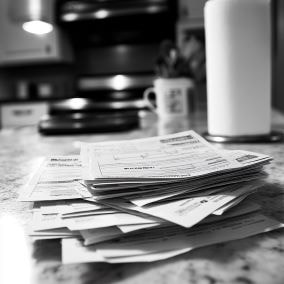 a stack of medical bills reviewed in a car accident settlement