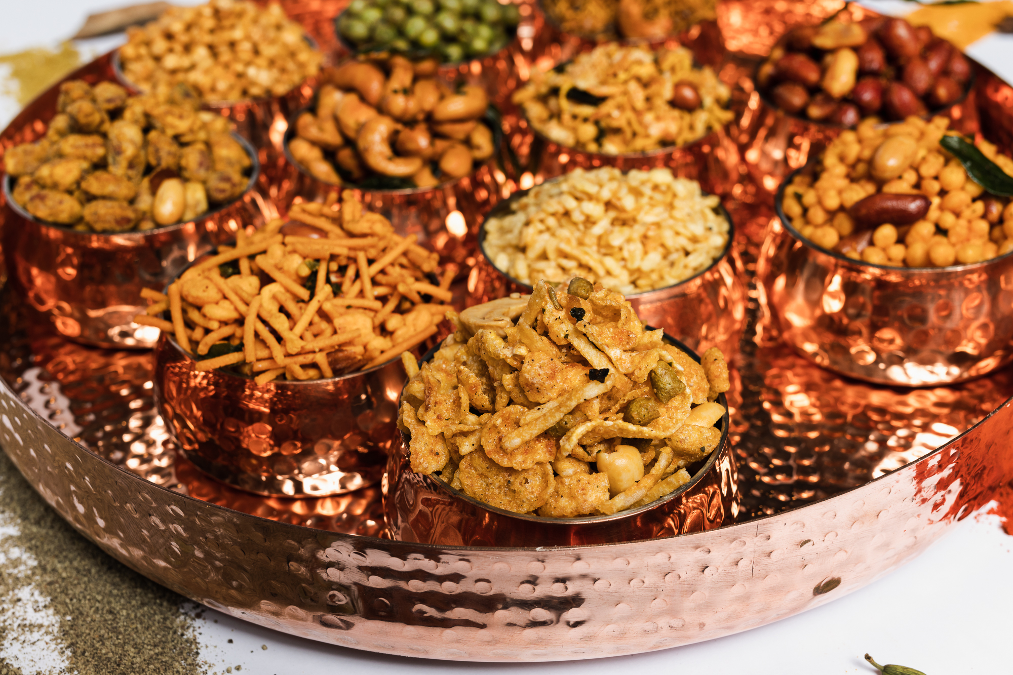 Indian snack assortment at Swagath Foods