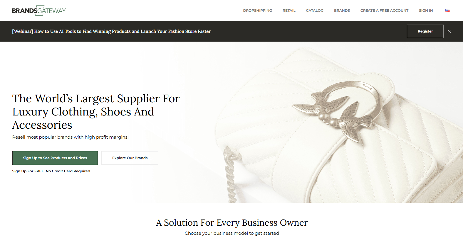 brandsgateway landing page screenshot