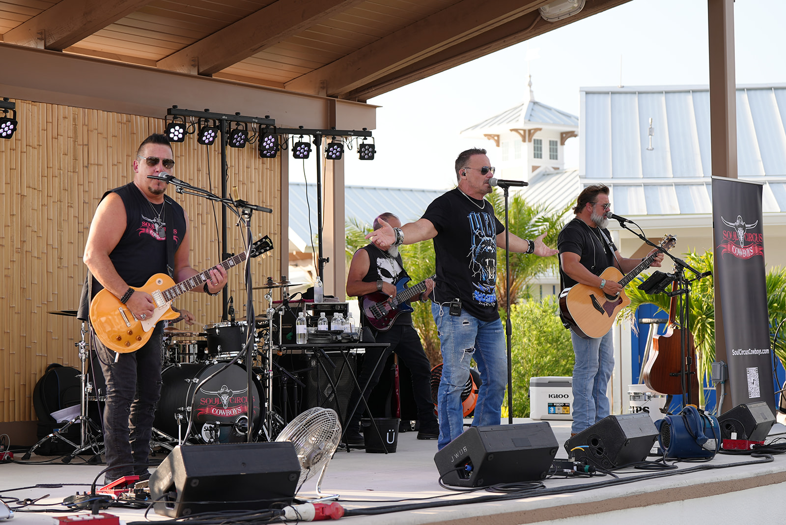 Local band Soul Circus Cowboys on the Hub stage