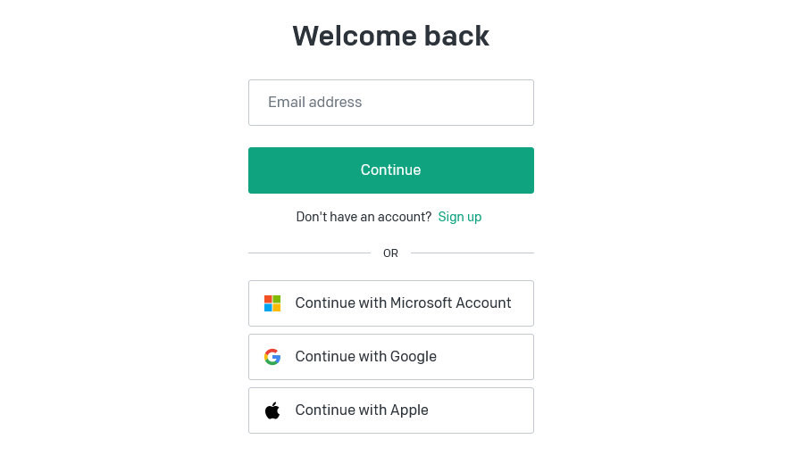 OpenAI sign-up page