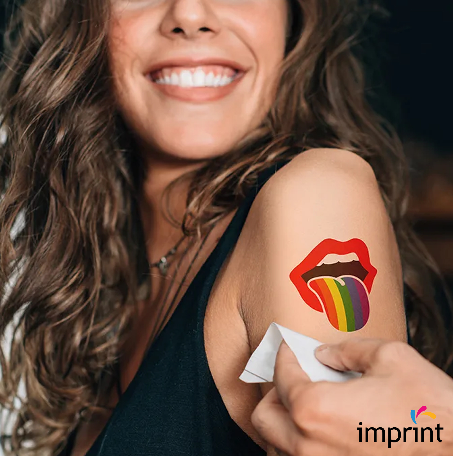 lesbian with temporary tatoo