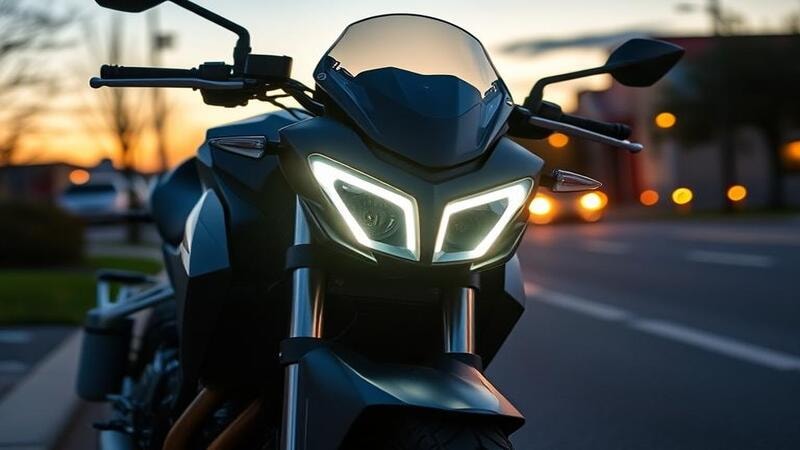 Aesthetic Motorcycle fitted with a bright H4 LED headlight.