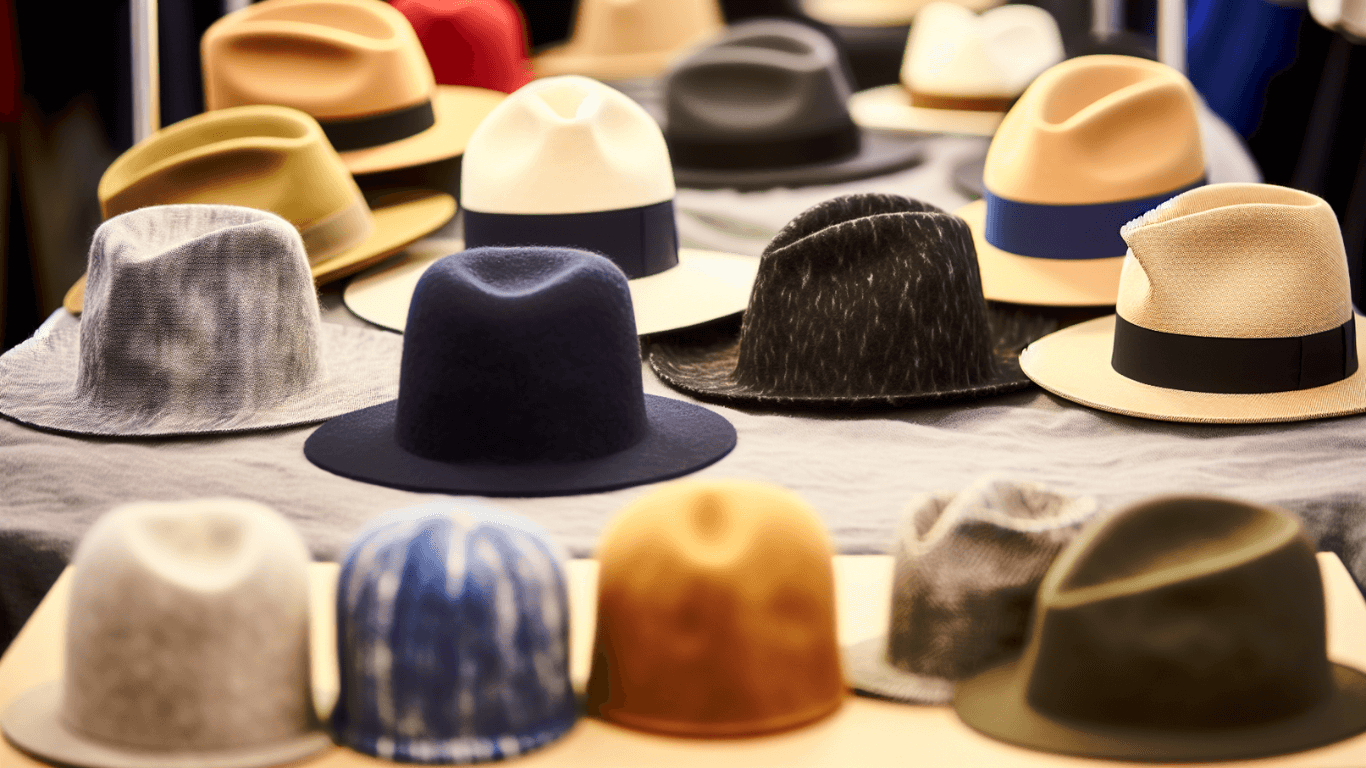 Variety of hats made from different materials