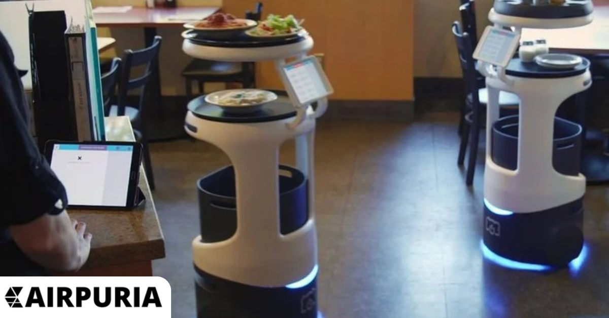 Image showing the benefits of using service robots for restaurants: example - detect air quality.