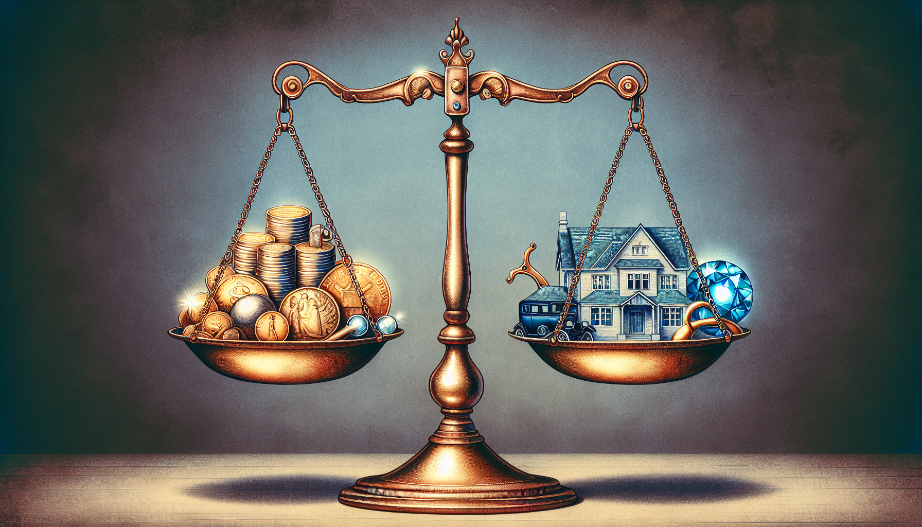 Illustration of a scale balancing exempt and nonexempt assets