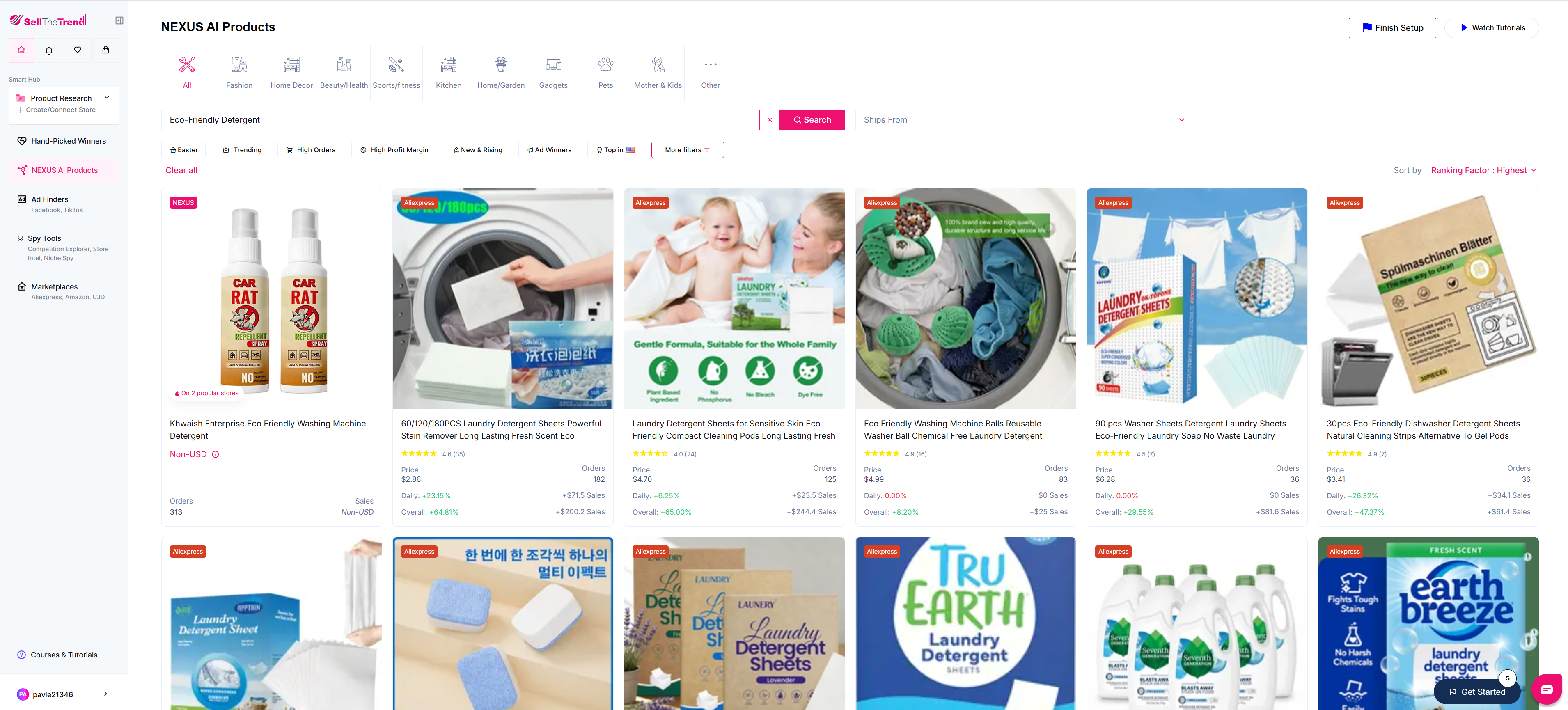 using sell the trend to find detergent strips