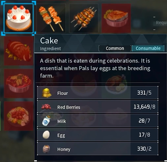 Cake Ingredients Palworld