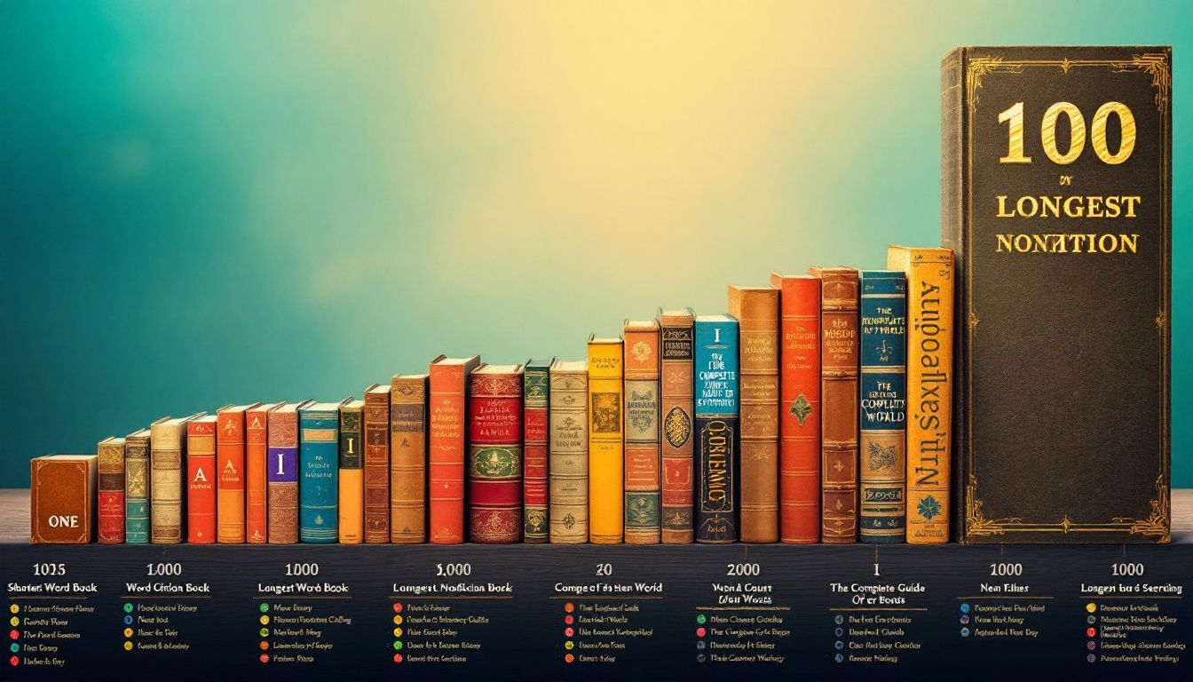 An illustration showing the varying word counts in nonfiction books, highlighting how many words in a nonfiction book can differ.