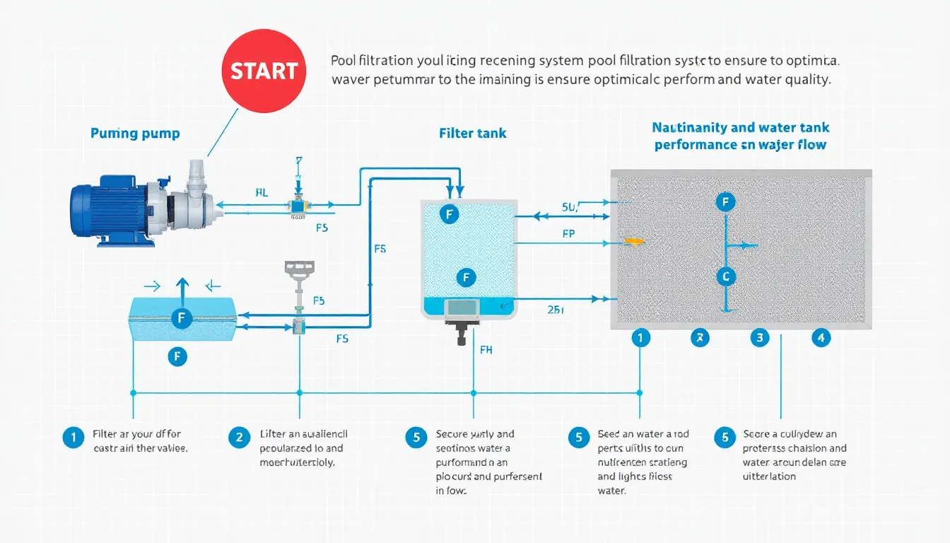 A pool filtration system being maintained to ensure optimal performance and water quality.