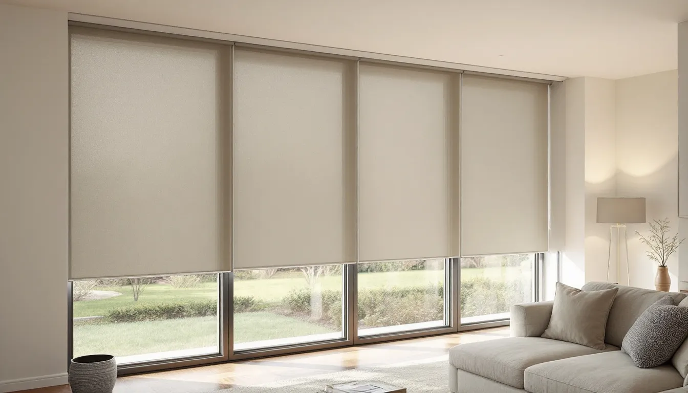 A sleek design showcasing customizable roller shades fitting perfectly in a modern window.