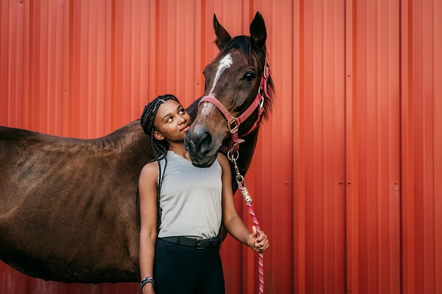 african american, woman, horse