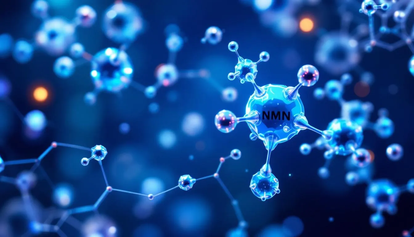 Eine Darstellung von Nicotinamid-Mononukleotid (NMN) als Computermodell