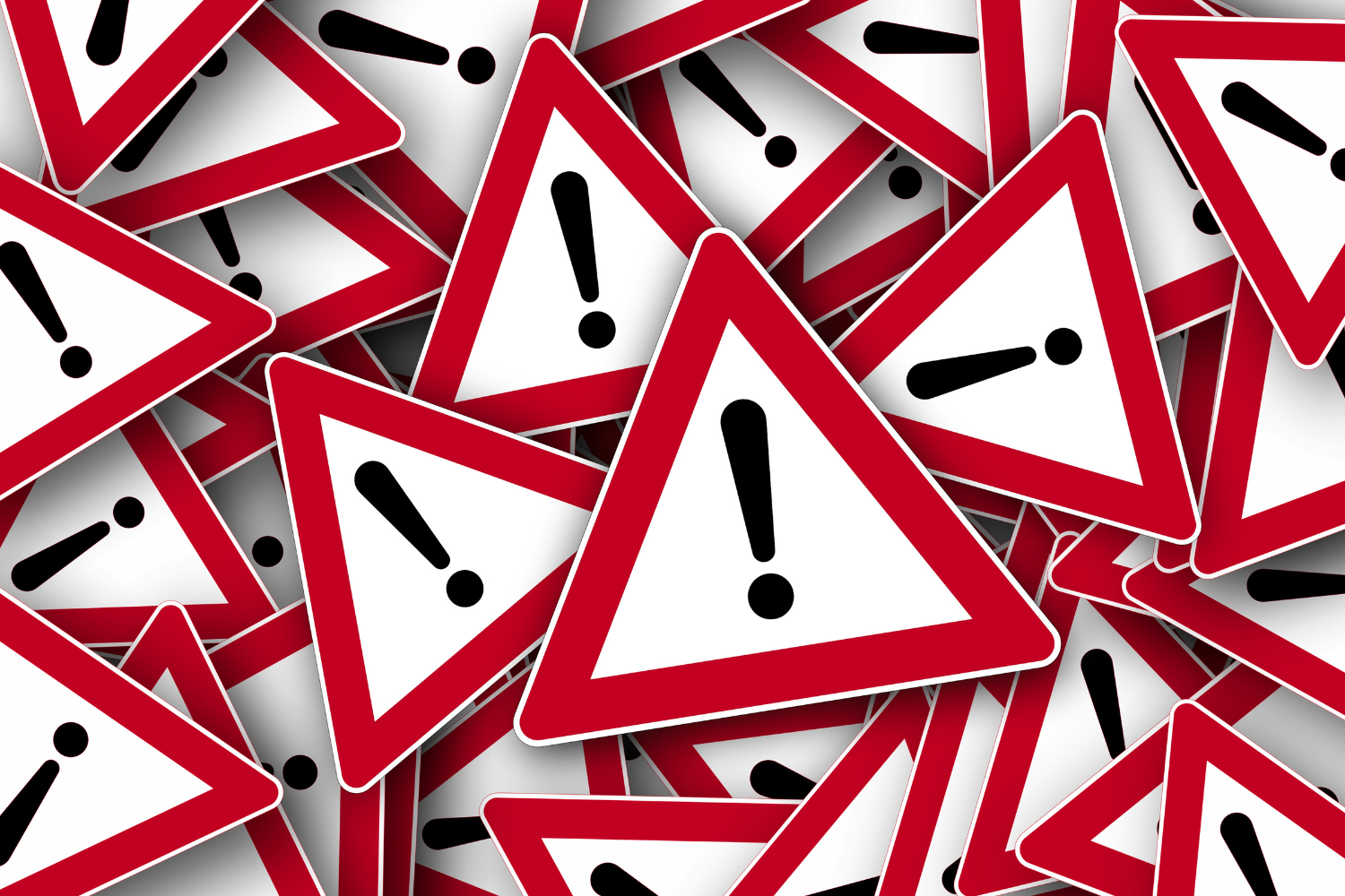 Red warning signs.