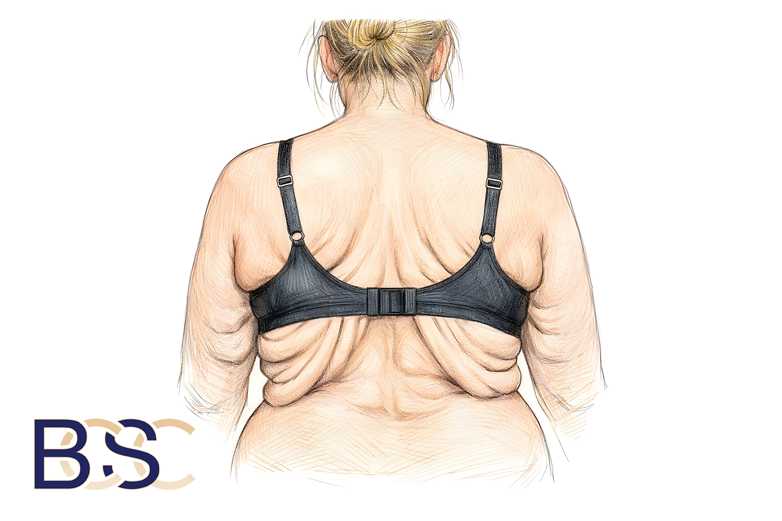 Excess skin post weight loss in upper back area