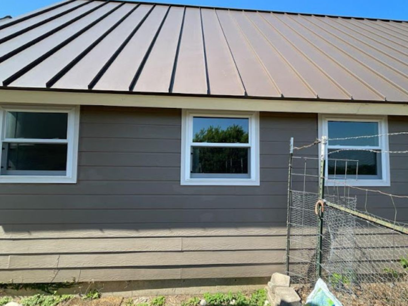 An image showing a standing seam roof (metal). 