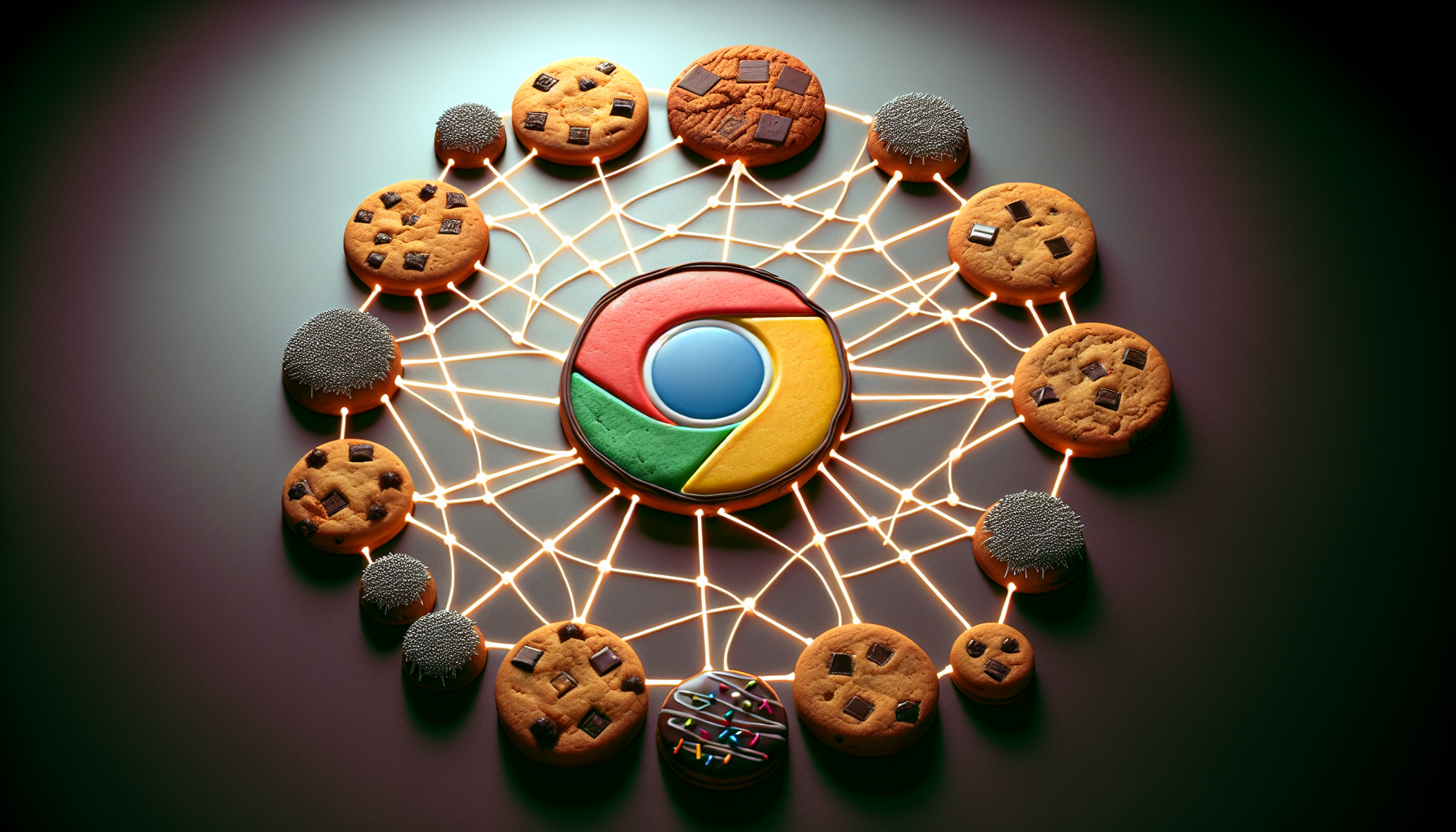 Illustration of interconnected web cookies