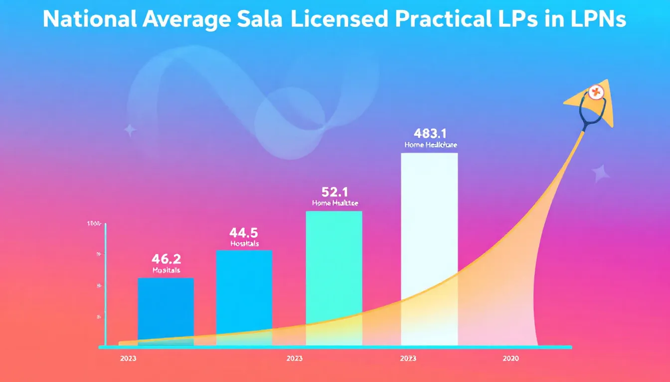 Graph showing the national average salary of LPNs in 2024.