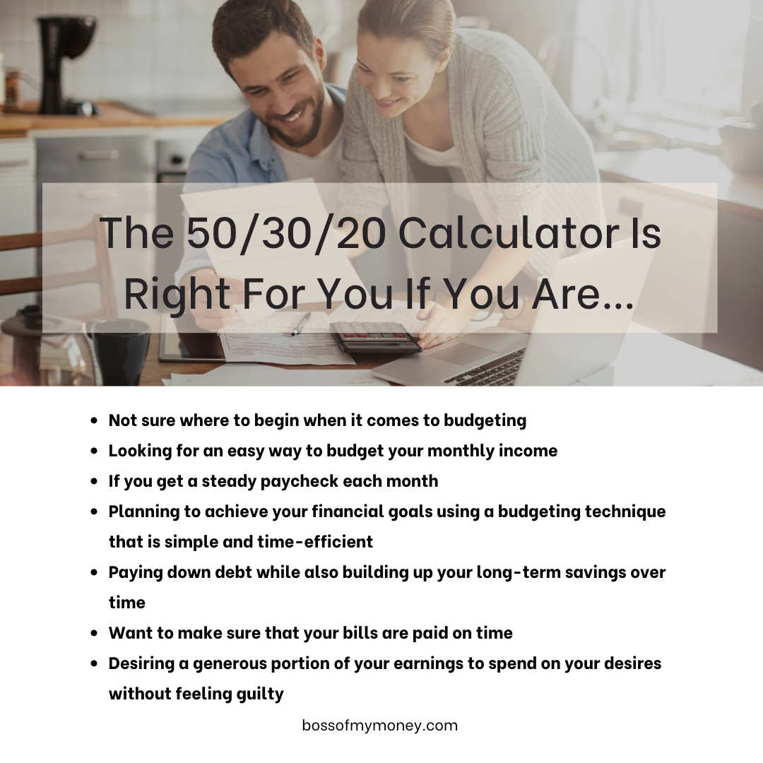 The 50/30/20 Calculator Is Right For You If You Are…