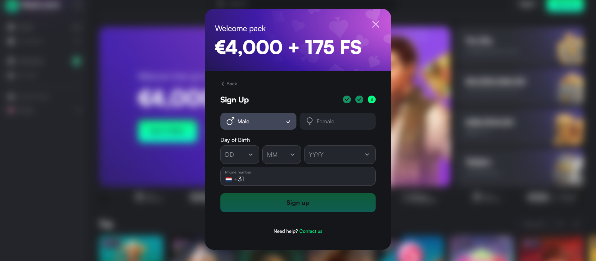 TrueLuck registration