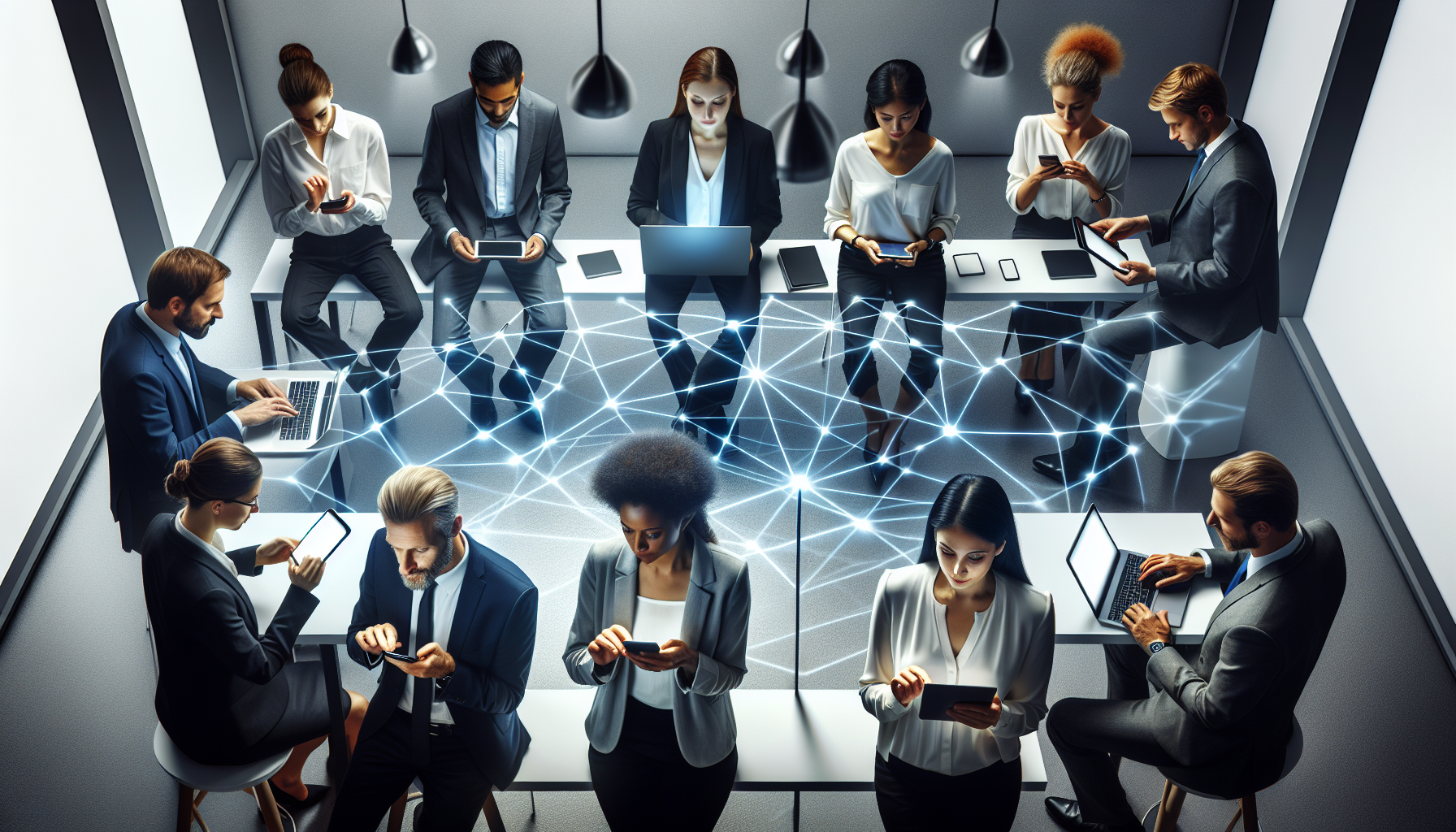 Illustration of converged communication enhancing productivity and collaboration