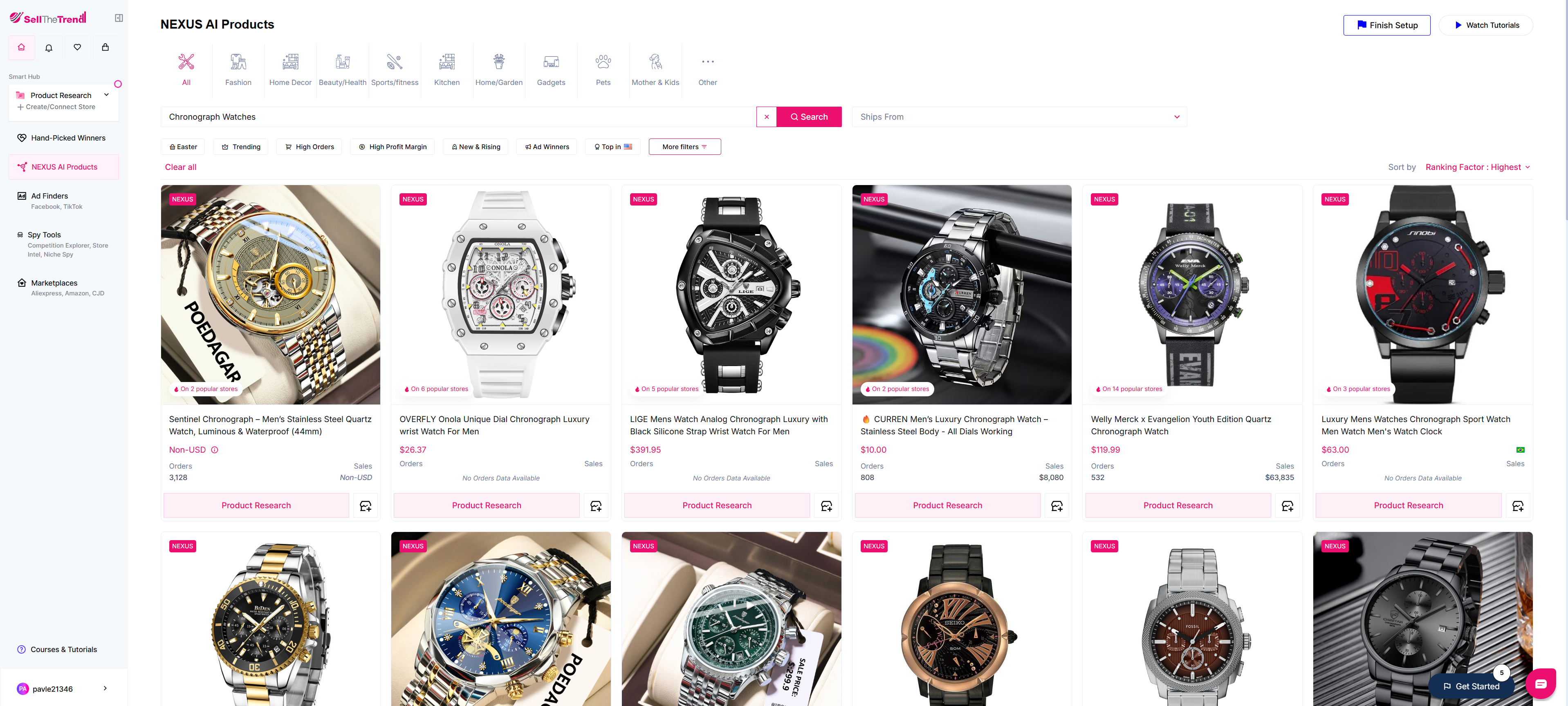 using sell the trend services to sell sports watches