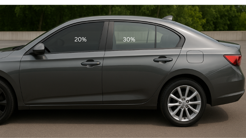 20% and 30% are standard window tints. 