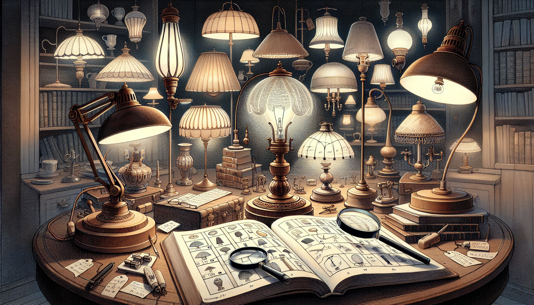 Identifying vintage lamps illustration