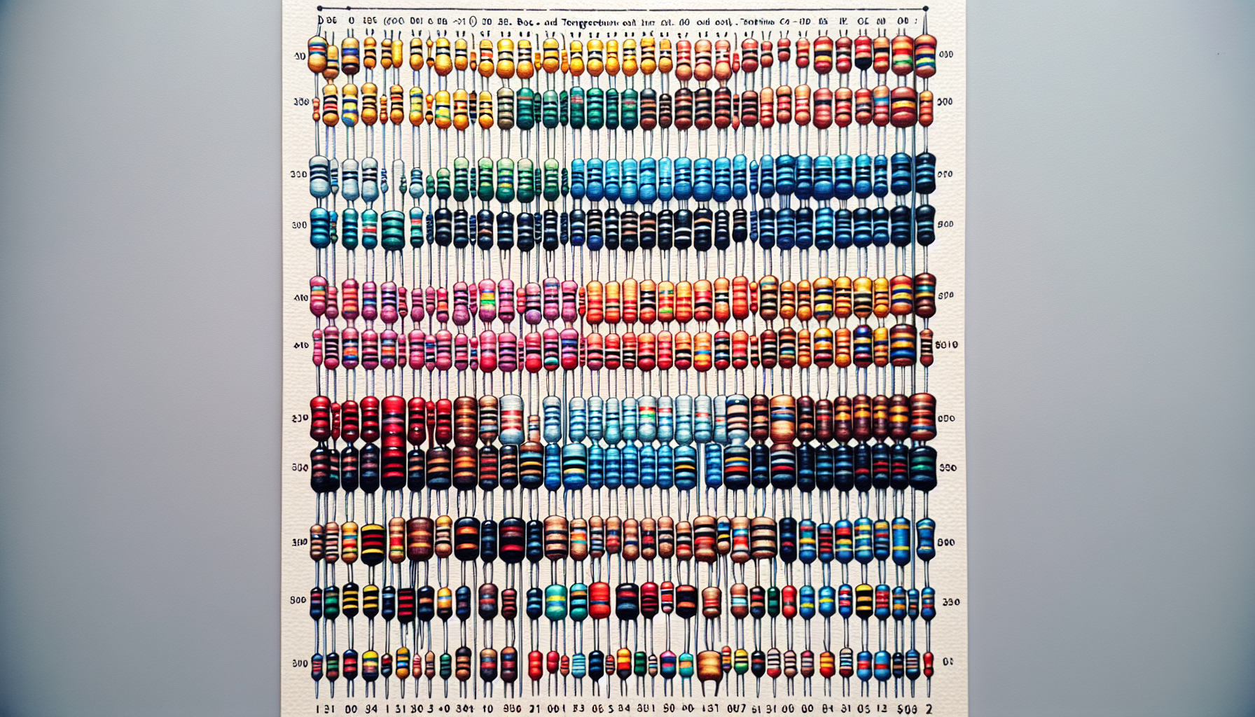 Illustration of resistor color code chart