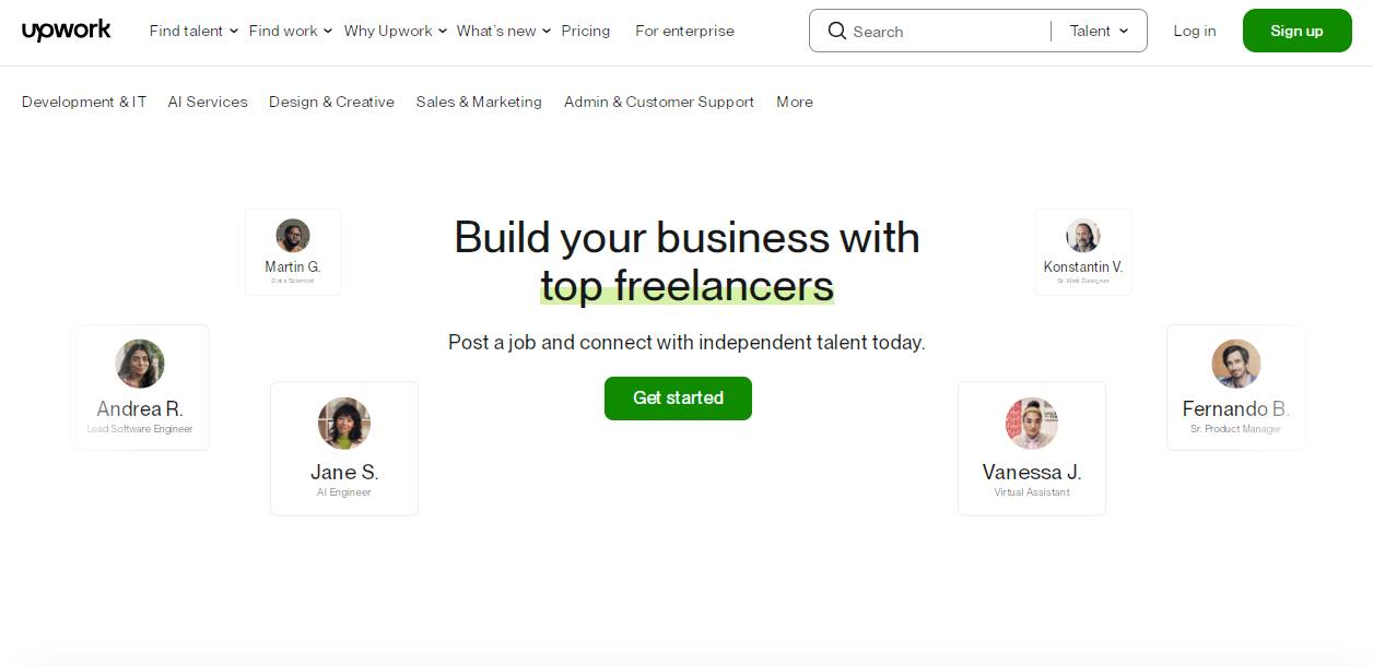Upwork Homepage
